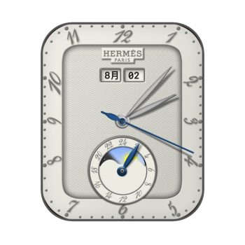 Hermes爱马仕珍珠白水波纹印花表盘.clock