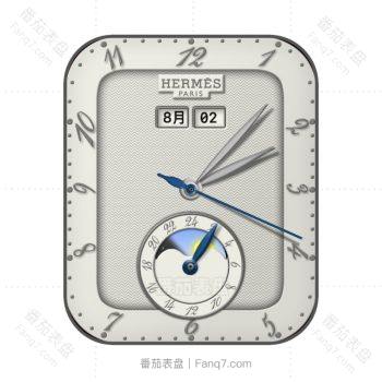 Hermes爱马仕珍珠白水波纹印花表盘.clock