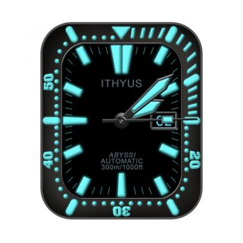 ITHYUS简约黑荧光蓝表盘.clock