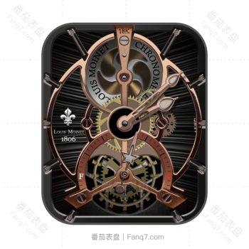 LOUIS MOINET路易·莫华奈高级黑玫瑰金机械动态表盘.clock