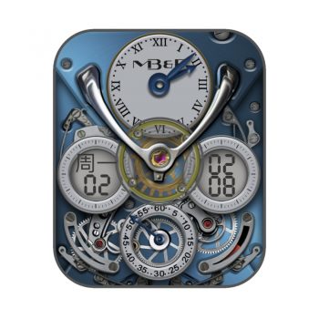 MB&F 2蓝色光面机械表盘.clock
