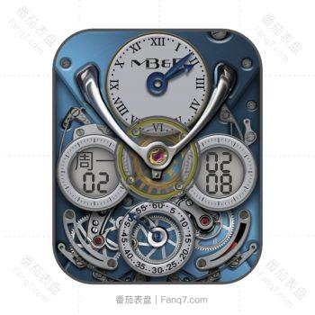 MB&F 2蓝色光面机械表盘.clock