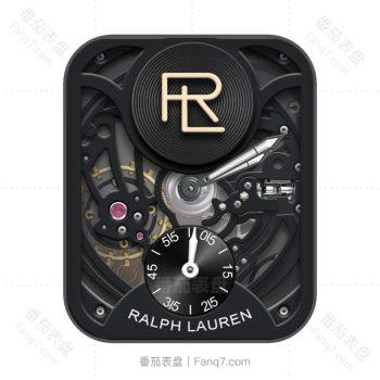RALPH LAUREN拉夫劳伦黑色机械重力飞陀表盘.clock