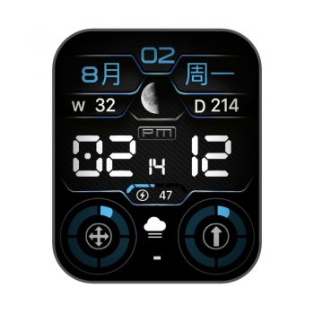 RLMade 4黑蓝复古风文字机械表盘.clock