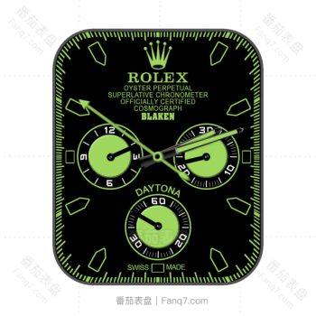 ROLEX劳力士黑色磨砂绿色机械表盘.clock