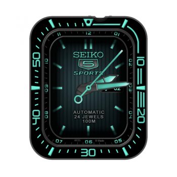 SEIKO黑色荧光绿高级机械表盘.clock