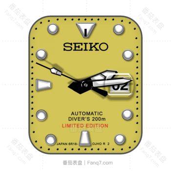 SEIKO潜海型表盘珍珠黄表盘.clock