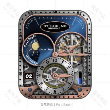 STÜHRLING (Rashid)-斯图林炫酷蓝星空星辰金机械表盘.clock