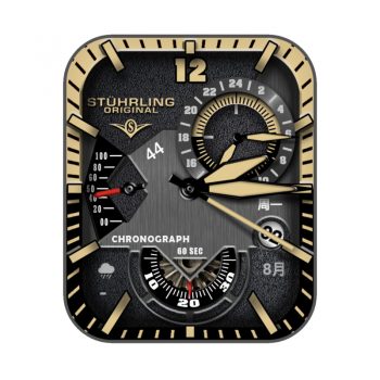 STÜHRLING (Rashid)-斯图林磨砂炫酷黑金机械表盘.clock