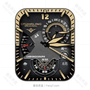 STÜHRLING (Rashid)-斯图林磨砂炫酷黑金机械表盘.clock