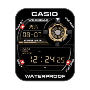 Casio G-8900A-4ER卡西欧复古黑金表盘.clock