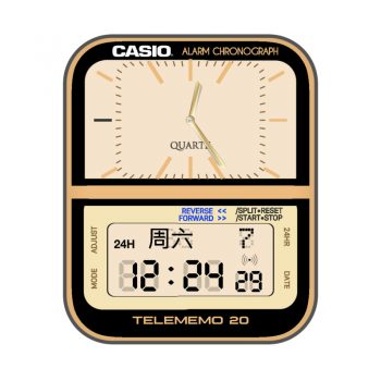 CasioDualClockGold(tiger)卡西欧淡黄复古表盘.clock