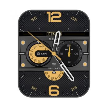 Diesel24HourDual迪赛酷黑点状橙色表盘.clock