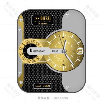 DIESEL 迪赛DZ7321黑金炫酷表盘.clock