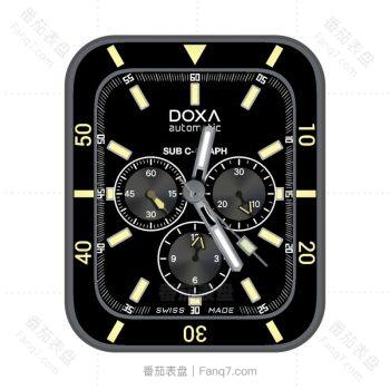 Doxa时度黑色淡黄刻度机械表盘.clock