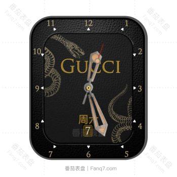 None 12古驰gucci黑金蟒蛇纹表盘.clock