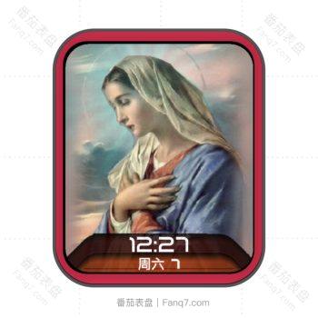圣母玛利亚油画耶稣的生母表盘.clock