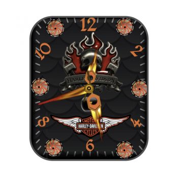 Ricks-Harley 哈雷炫酷黑橙骷髅表盘.clock