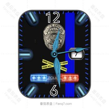 意大利POLICE炫酷蓝黑表盘.clock
