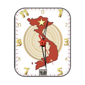 Rickviet五星中圈越南地图简约白表盘.clock