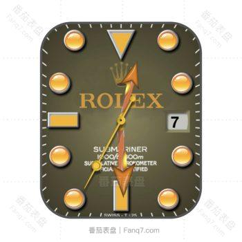 劳力士ROLEX海使型126603绿棕表盘荧光蓝刻度个性潮流表盘.clock