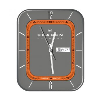 Skagen诗格恩简约灰橙简约表盘.clock