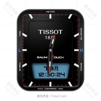 天梭Tissot sailing黑色复古表盘.clock