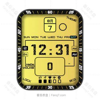 VOLK18淡黄色黑圈简约表盘.clock