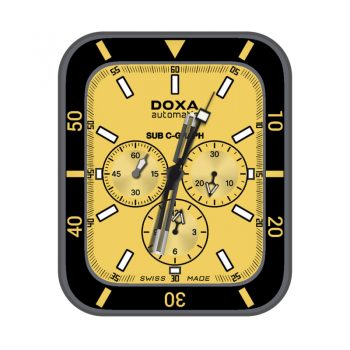 Doxa时度黄色黑圈简约表盘.clock