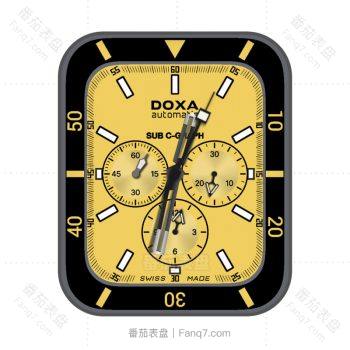 Doxa时度黄色黑圈简约表盘.clock