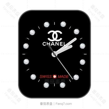 香奈儿CHANEL黑色镶钻表盘轻奢.clock