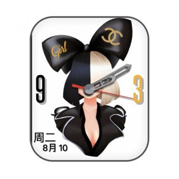 香奈儿CHANEL猫小姐卡通动漫冷酷轻奢表盘.clock