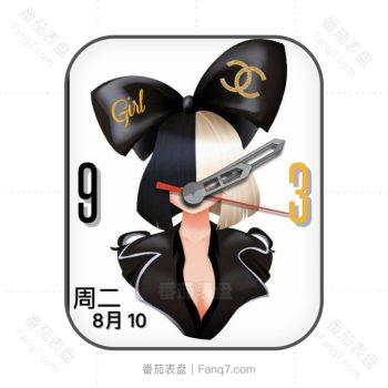 香奈儿CHANEL猫小姐卡通动漫冷酷轻奢表盘.clock