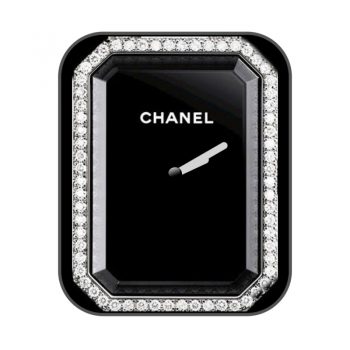 香奈儿CHANEL中古方糖镶钻黑色轻奢表盘.clock