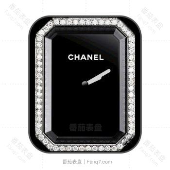 香奈儿CHANEL中古方糖镶钻黑色轻奢表盘.clock
