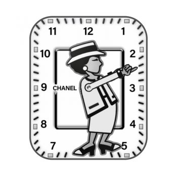 香奈儿CHANEL贵妇素描黑白表盘.clock