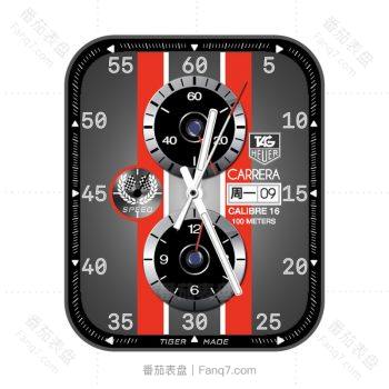 CALIBER HEUER 系列泰格豪雅手表TAG HEUER灰红表盘.clock