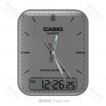 卡西欧casio灰色光面表盘.clock