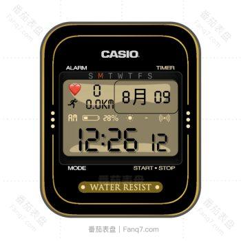 卡西欧casio黑复古简约表盘.clock