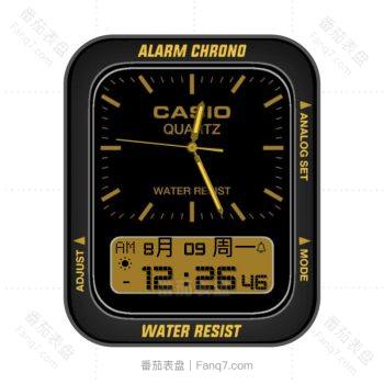 卡西欧casio黑金简约复古表盘.clock