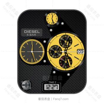 DieselBlack蜂窝黑金机械表盘.clock