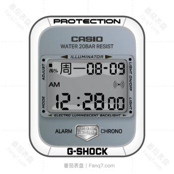 卡西欧casio白圈冷淡蓝简约复古表盘.clock