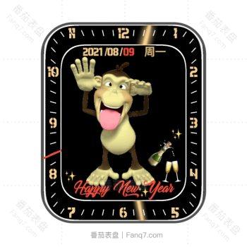 搞怪猴子黑色卡通动漫.clock