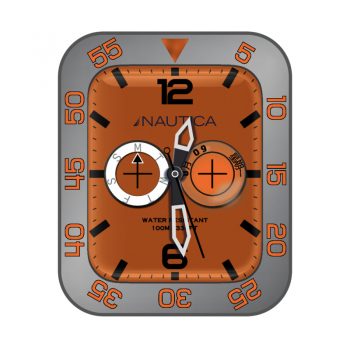 Nautica诺蒂卡橙色灰色外圈表盘.clock