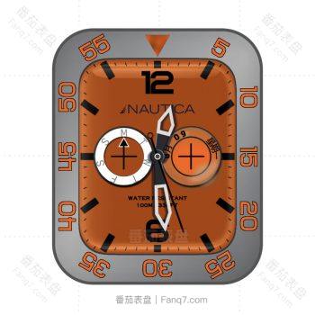 Nautica诺蒂卡橙色灰色外圈表盘.clock