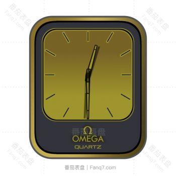 OMEGA 欧米茄简约黑黄表盘.clock