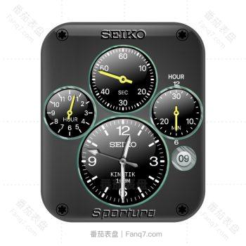 SeikoSilver黑绿机械表盘.clock