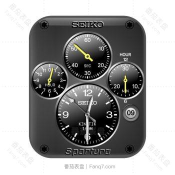 SeicoSilverKinetik黑白机械表盘.clock