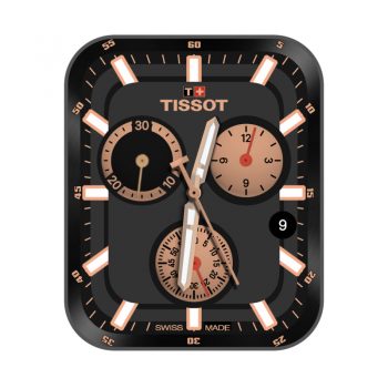 TISSOT天梭黑金机械表盘.clock