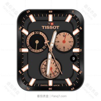 TISSOT天梭黑金机械表盘.clock